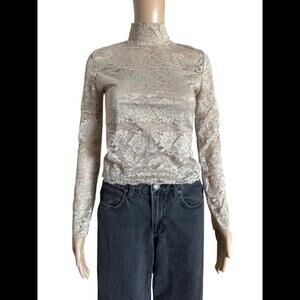 Elegant Lace Mock Neck Top